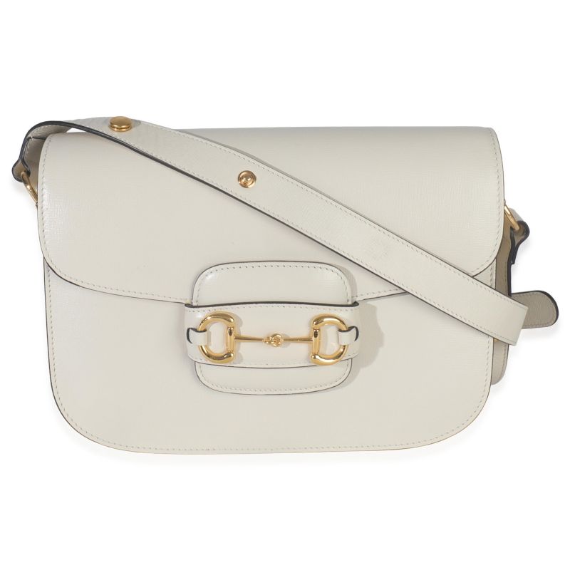 Mystic White Azalea Calfskin Horsebit Small 1955 Shoulder Bag