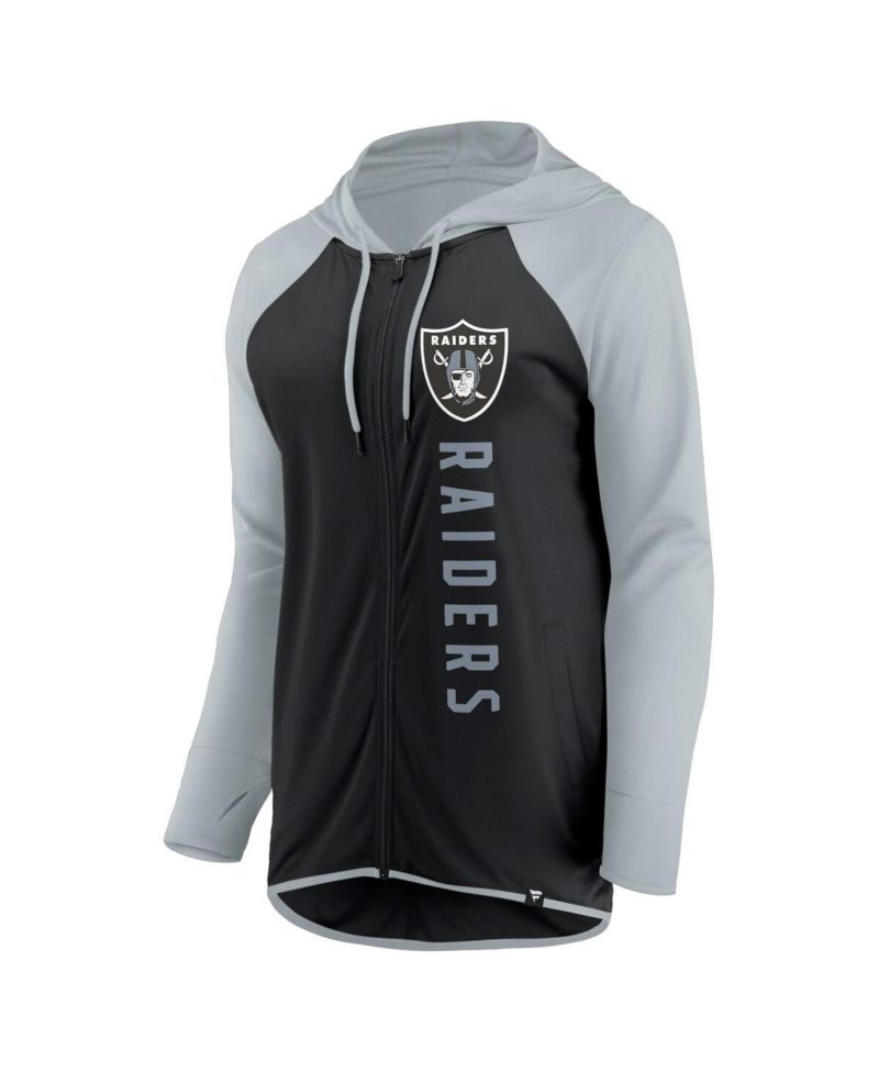 Women's Black, Silver Las Vegas Raiders Forever Fan Full-Zip Hoodie