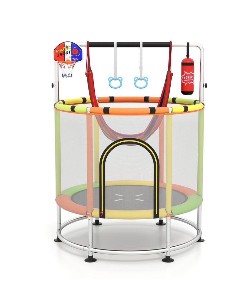 Kids Ages 3-6 6-in-1 Trampoline with Safety Net
