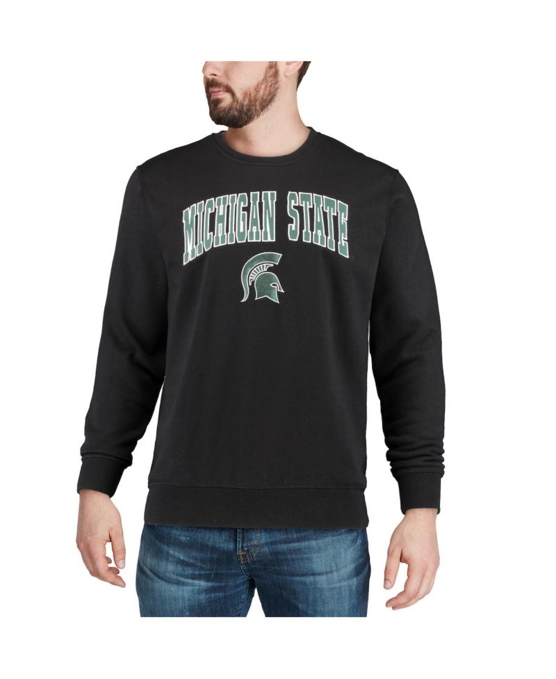 Men's Michigan State Spartans Arch and Logo Crew Neck Sweatshirt