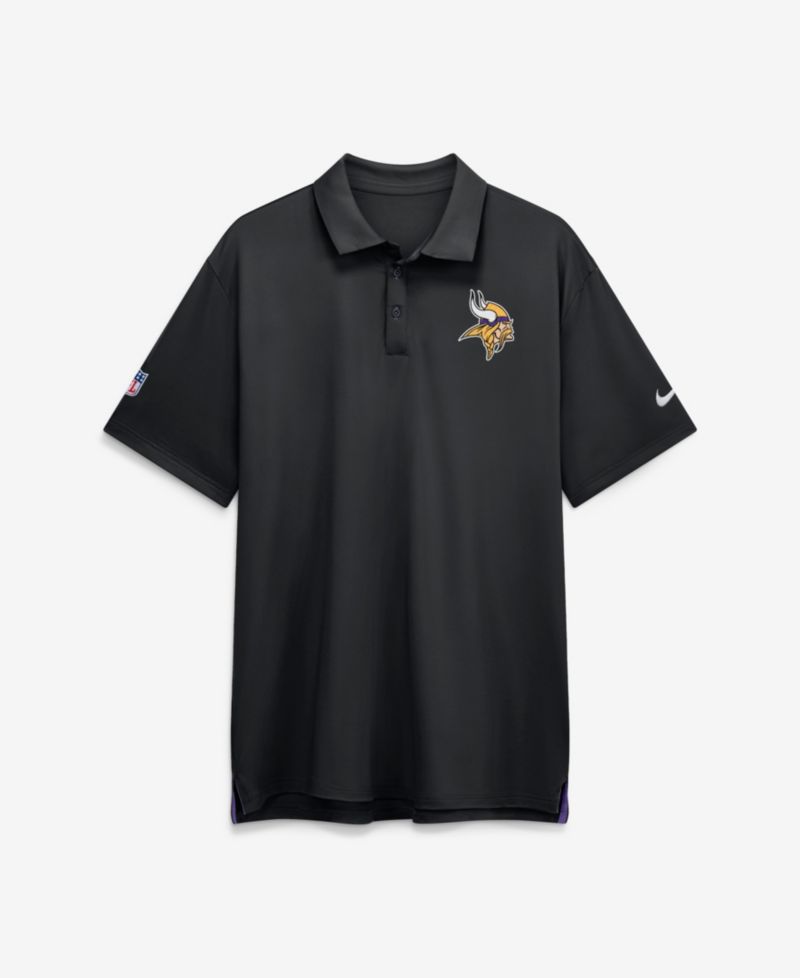 Men's Black Minnesota Vikings Sideline Powerful Blocking Dri-FIT Tour Polo Shirt