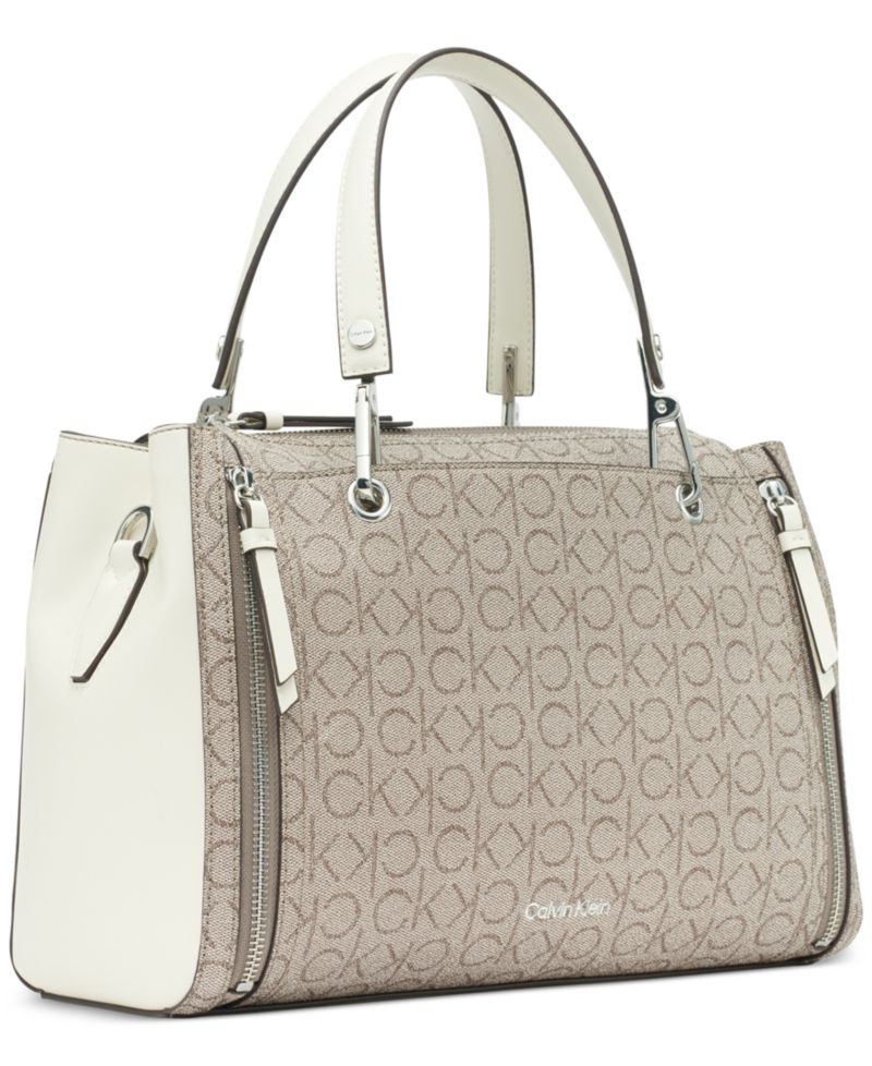 Garnet Signature Triple Compartment Top Zipper Satchel