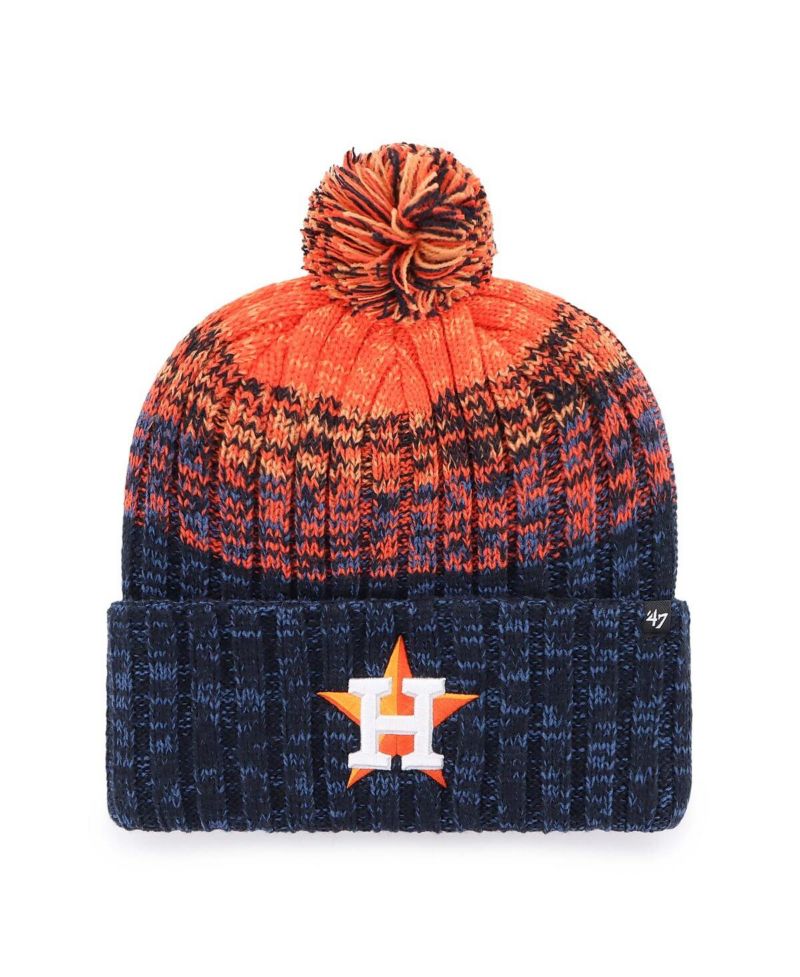 Men's Navy Houston Astros Cascade Cuffed Knit Hat with Pom