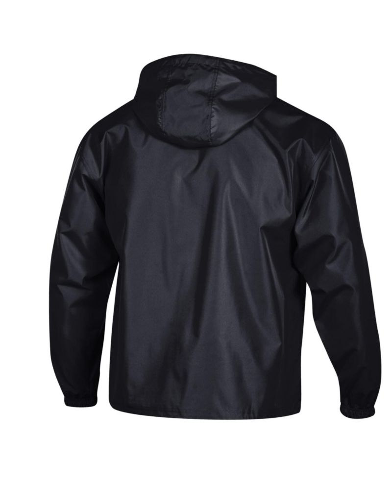 Men's Black Iowa Hawkeyes Packable Hooded Windbreaker Half-Zip Jacket