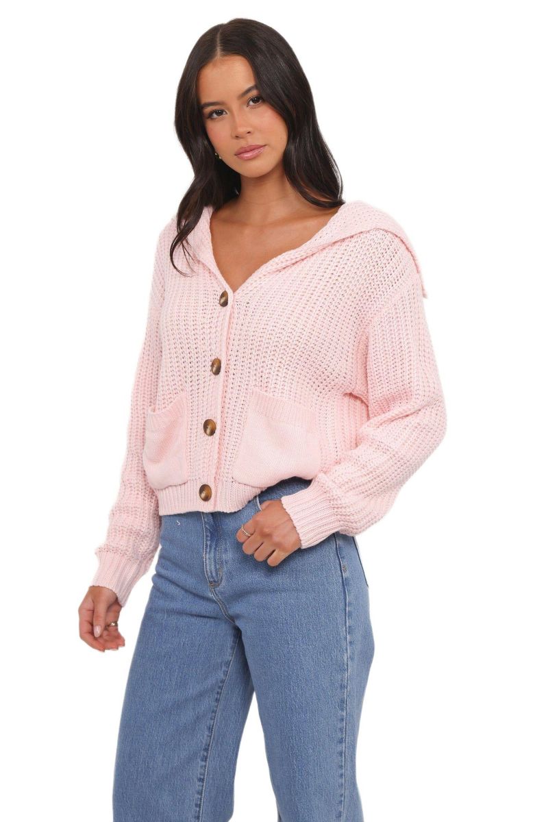 Women's Amelia Oversize Collar Button Cardigan