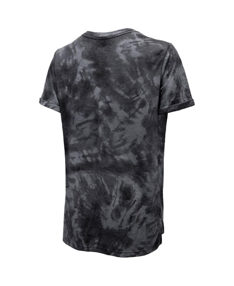 Women's Threads Black Pittsburgh Penguins Boyfriend Tie-Dye Tri-Blend T-shirt