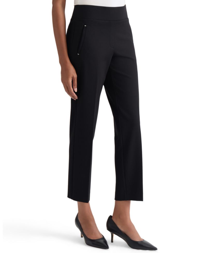 Women's High-Rise Pull-On Straight Pants