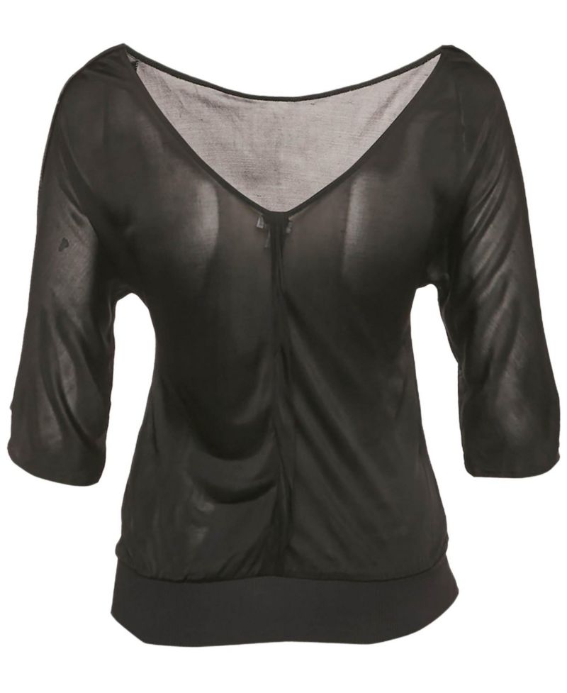 Women's Jeans Couture Black Jersey V-Neck Top