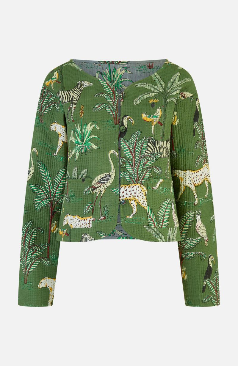 Women's Animal Reversible Cropped Quilted Jacket