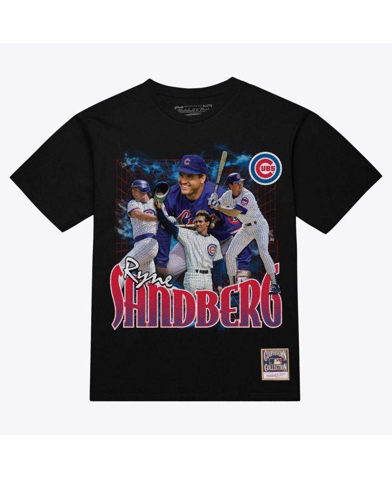 Men's Ryne Sandberg Black Chicago Cubs Legendary Collage Player T-Shirt