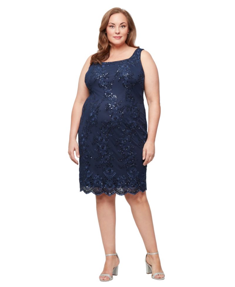 Plus Size 3/4-Length-Sleeve Jacket and Midi Dress, 2-Piece Set