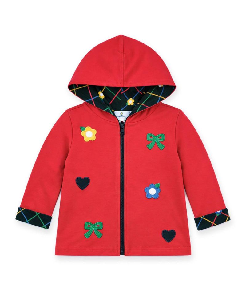 Baby Girl (12M-24M) Reversible Jacket With Hearts, Flowers, Bows