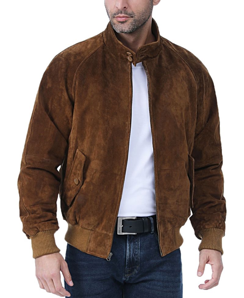 Tall WWII Suede Leather Bomber Jacket