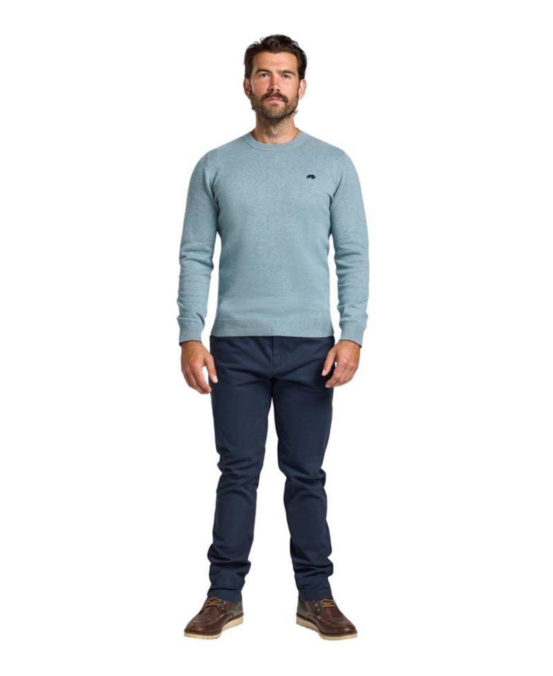 Men's Cotton-Blend Classic-Fit Crew Neck Sweater