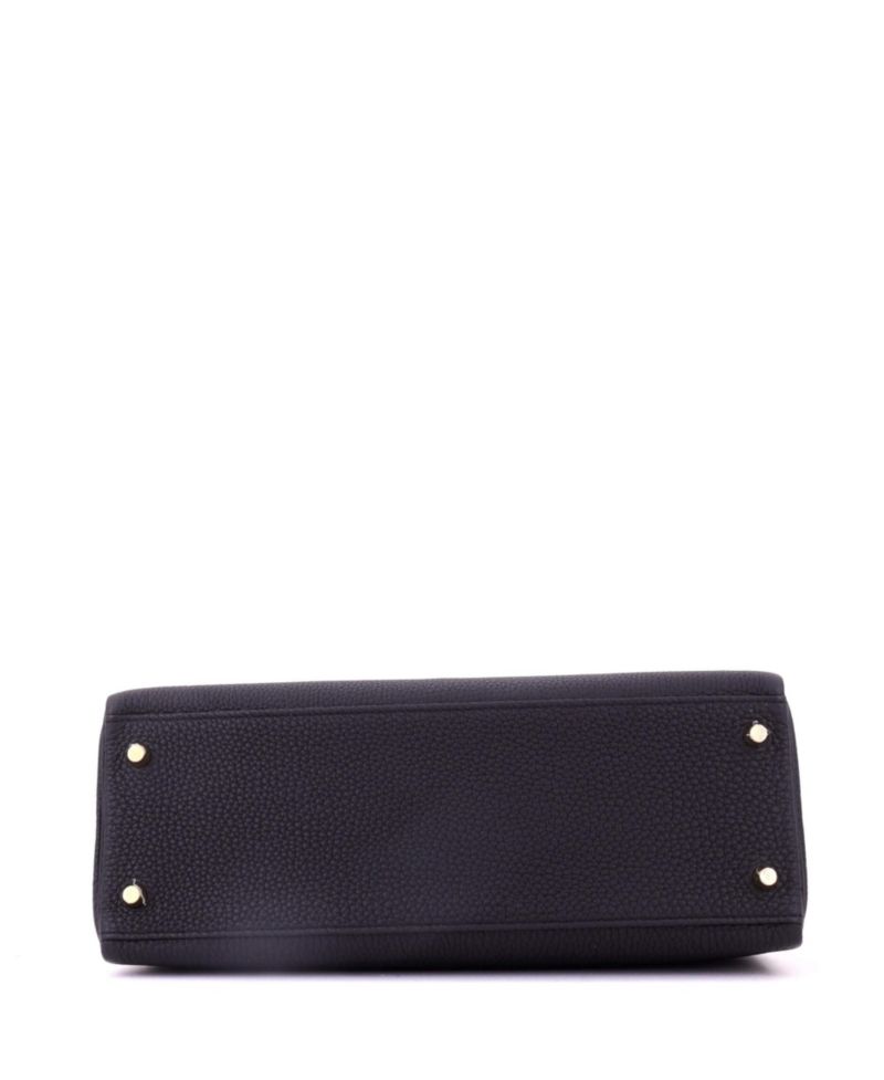 Pre-Owned Hermes Kelly 32 Handbag Black Togo with Gold Hardware