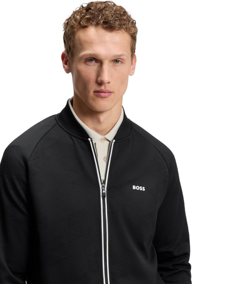 Men's Triangle-Jacquard Zip-Up Sweatshirt
