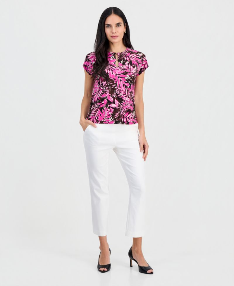 Petite Printed Round-Neck Top