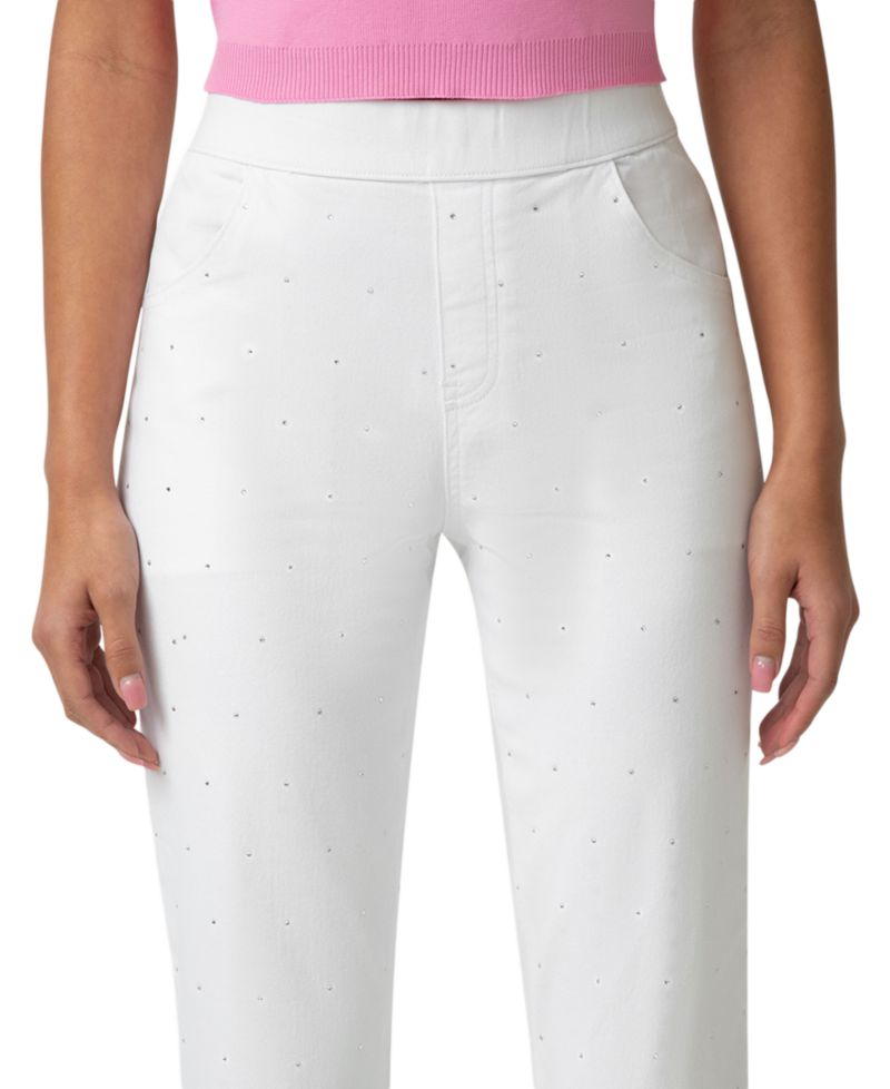 Women's Rhinestone Denim Pull-On Pants