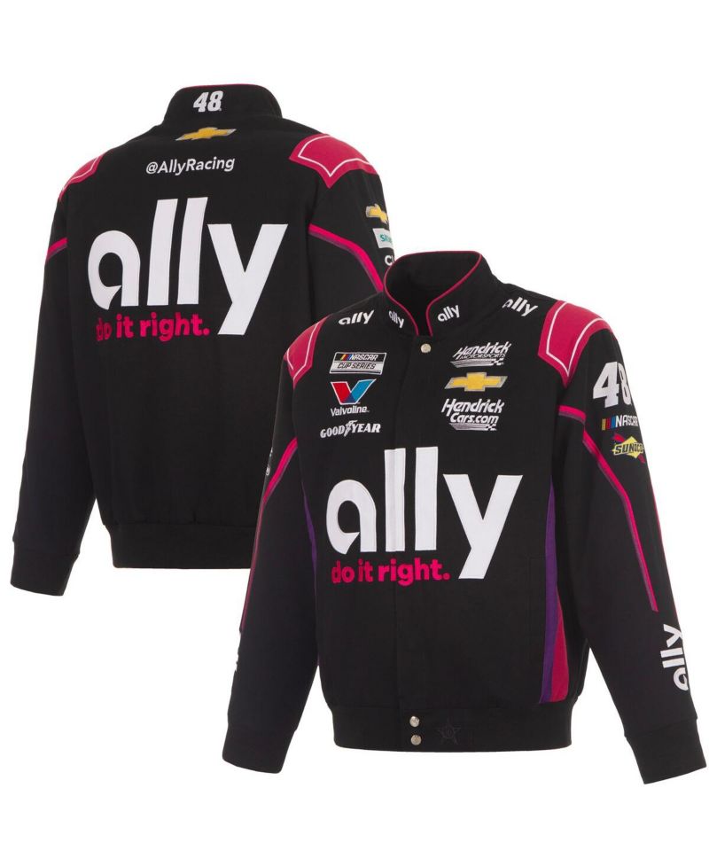 Men's Black Alex Bowman Ally Full-Snap Twill Uniform Jacket