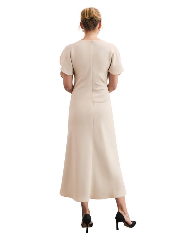 Women's Salerno Boat-Neck Short-Sleeve A-Line Midi Dress