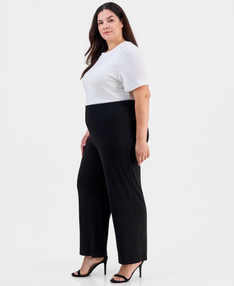 Plus Size Cropped Pull-On Pants