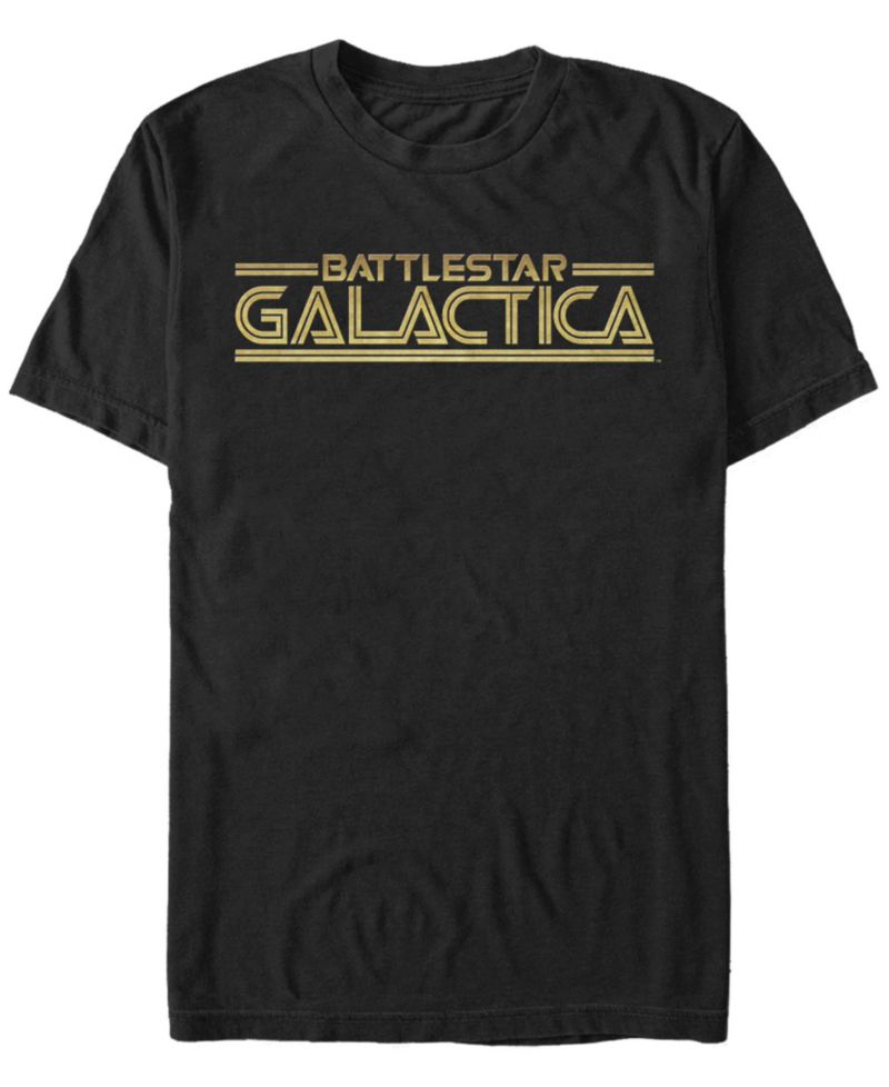 Battlestar Galactica Men's Retro Gold Logo Short Sleeve T-Shirt
