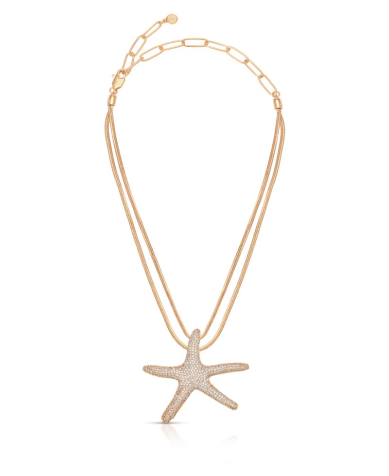 Pave Starfish Statement Necklace