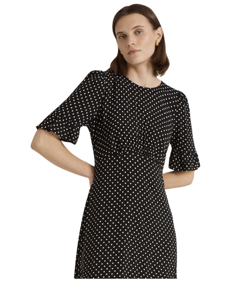 Women's Sylvie Polka-Dot Short-Sleeve Midi Dress