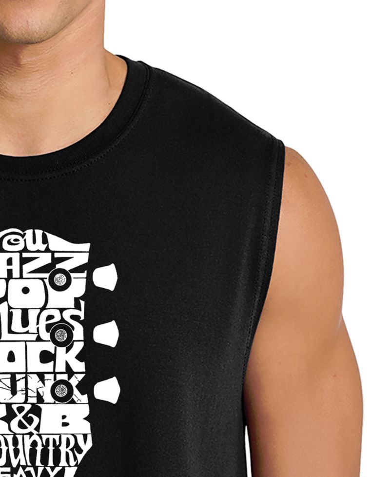 Men's Guitar Word Art Graphic Tank Top