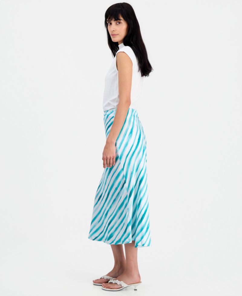 Trendy Plus Size Printed Slip Skirt