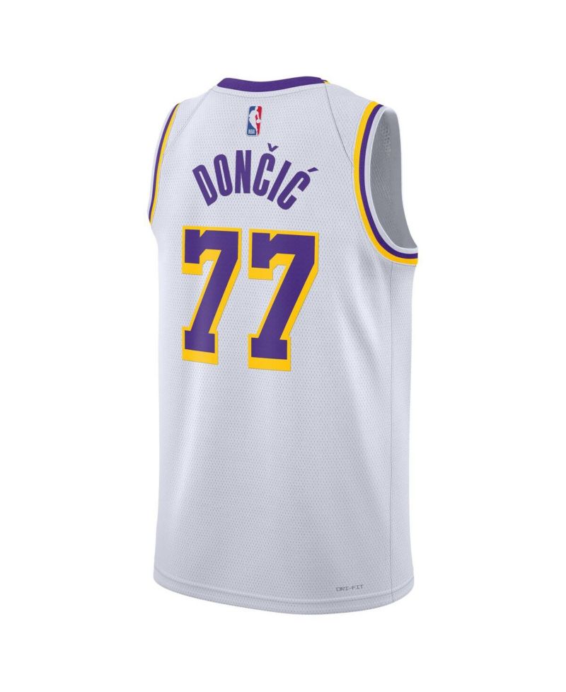 Men's and Women's Luka Doncic White Los Angeles Lakers Swingman Jersey - Association Edition
