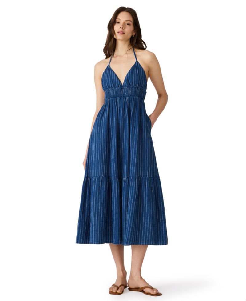 Women's Sleeveless V-Neck Midi Dress