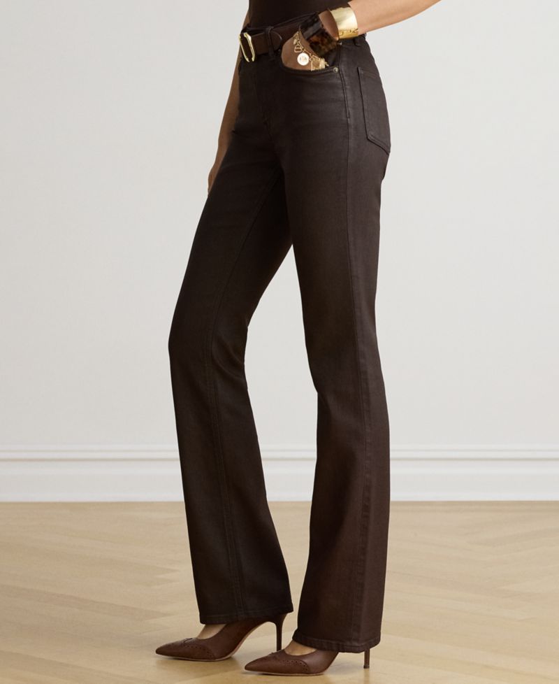 Women's High-Rise Bootcut Coated Jeans