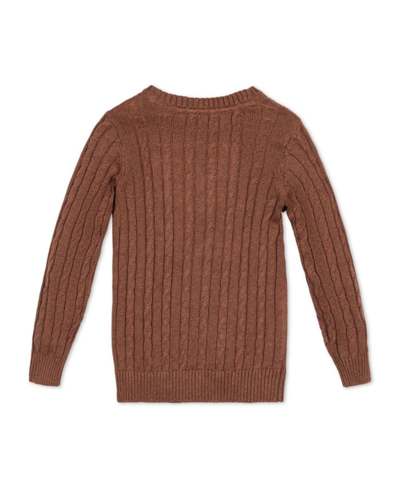 Baby Boys Hope and Henry Long Sleeve Fine Gauge Cable V-Neck Sweater