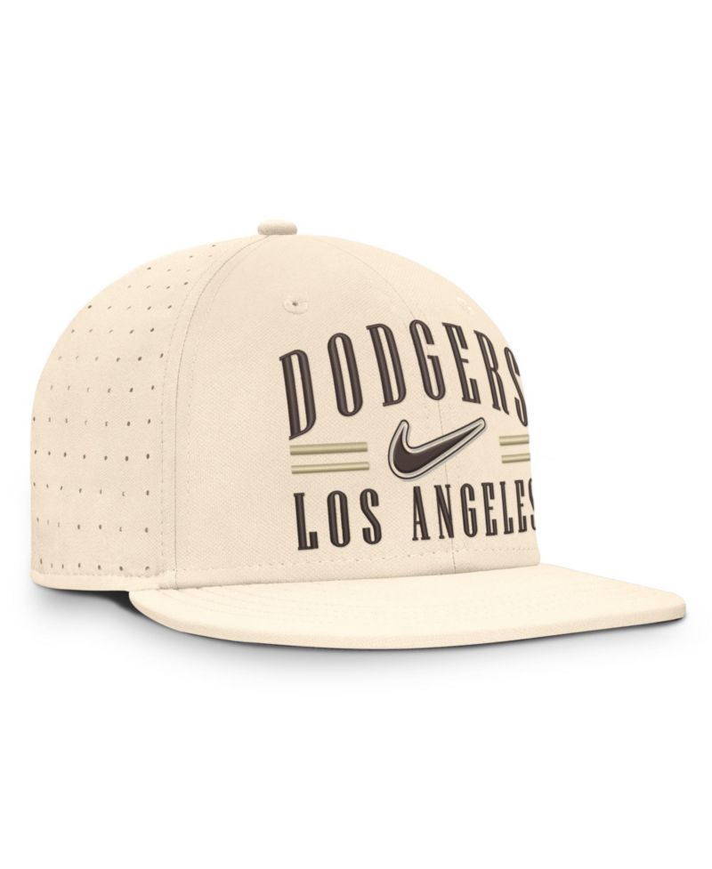 Men's Natural Los Angeles Dodgers True Dri-FIT AeroBill Fitted Hat