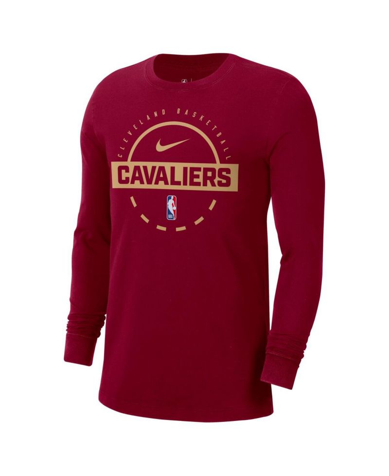 Men's Wine Cleveland Cavaliers Authentic Long Sleeve Practice T-Shirt