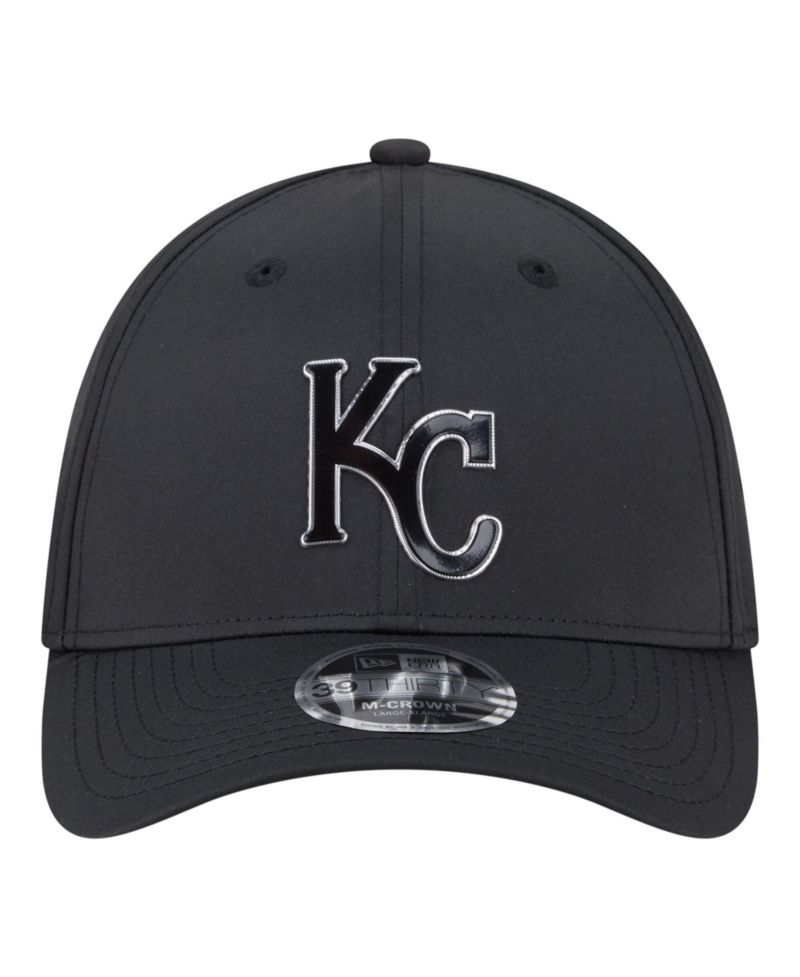 Men's Black Kansas City Royals Metallic 39THIRTY M-Crown Flex Hat
