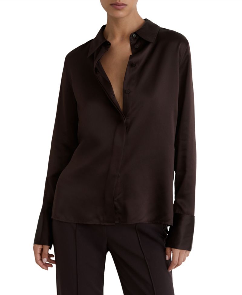 Women's Ameira Pointed-Collar Satin Blouse