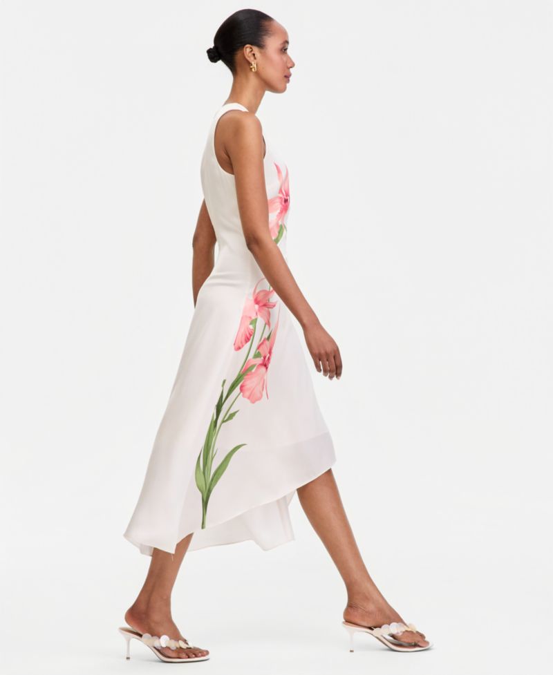 Women's Printed Asymmetric Midi Dress