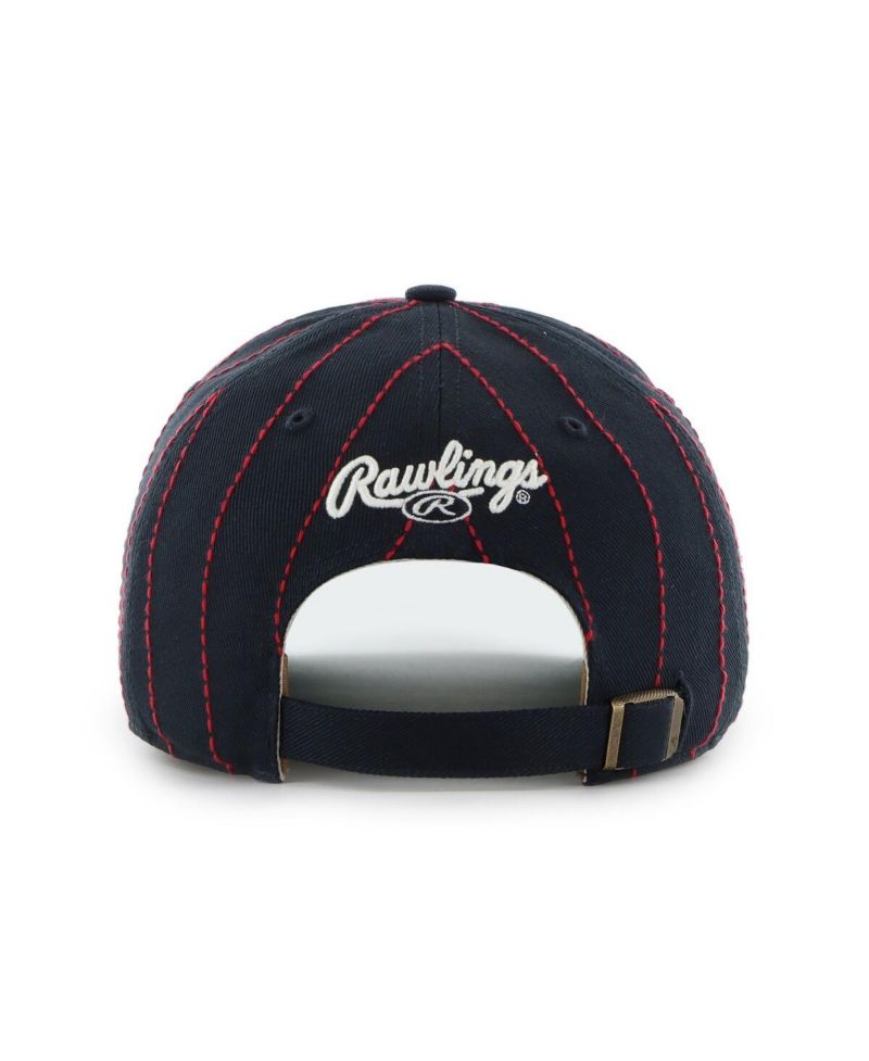 x Rawlings Men's Navy Atlanta Braves Pinstripe Hitch Adjustable Hat