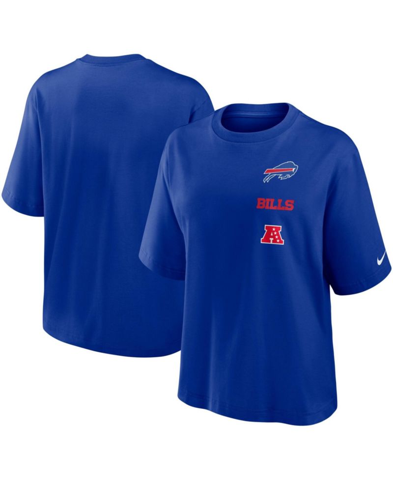 Women's Buffalo Bills Primetime Premium Essential Loose-Fit Boxy Screen-Print Graphics T-Shirt