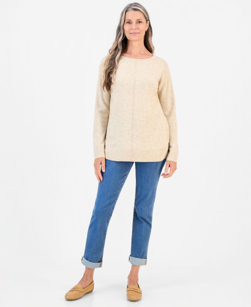 Plus Luxsoft Seamfront Boatneck Tunic Sweater