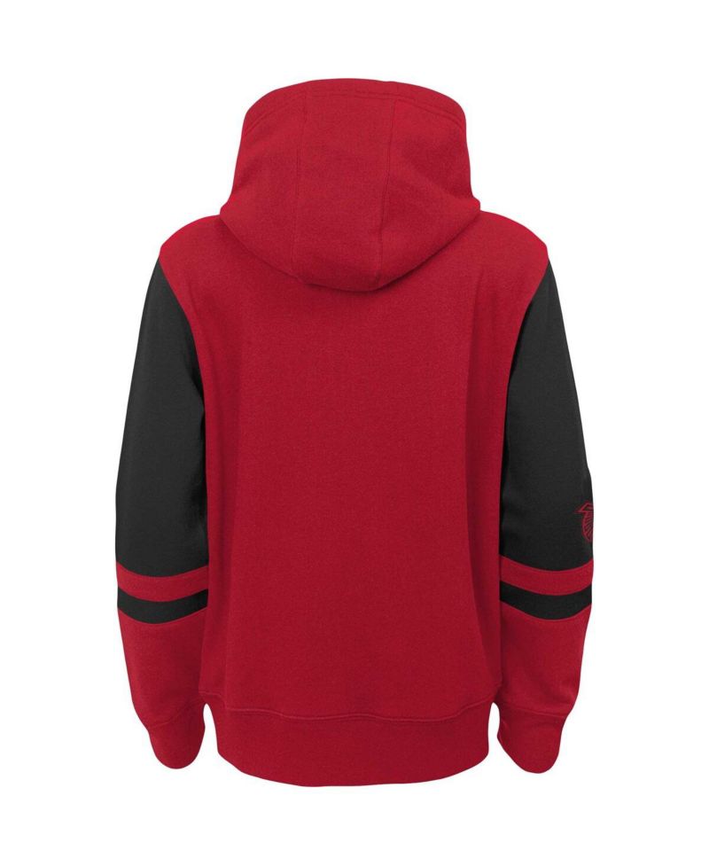 Big Boys Red Atlanta Falcons Colorblock Full-Zip Hoodie