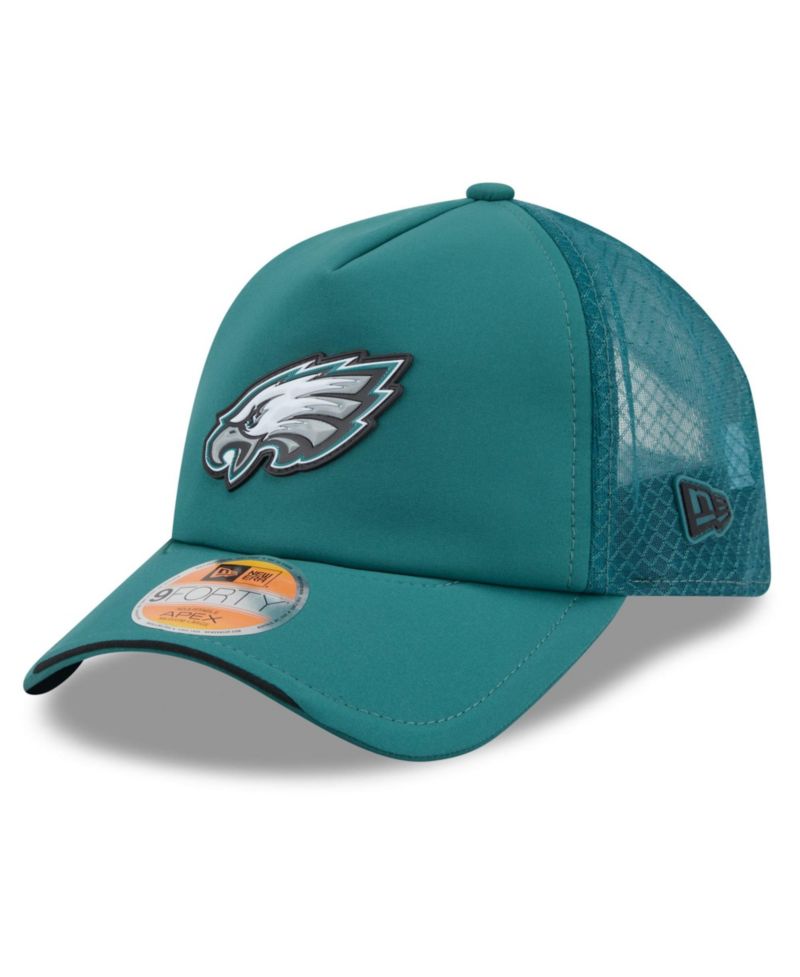 Men's Midnight Green Philadelphia Eagles 2026 Sideline Apex 9FORTY Adjustable Trucker Hat