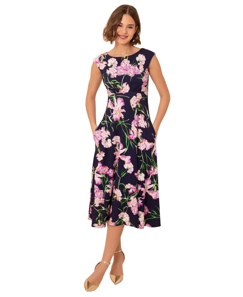 Women's Luna Wedding-Guest Floral A-Line Midi Dress