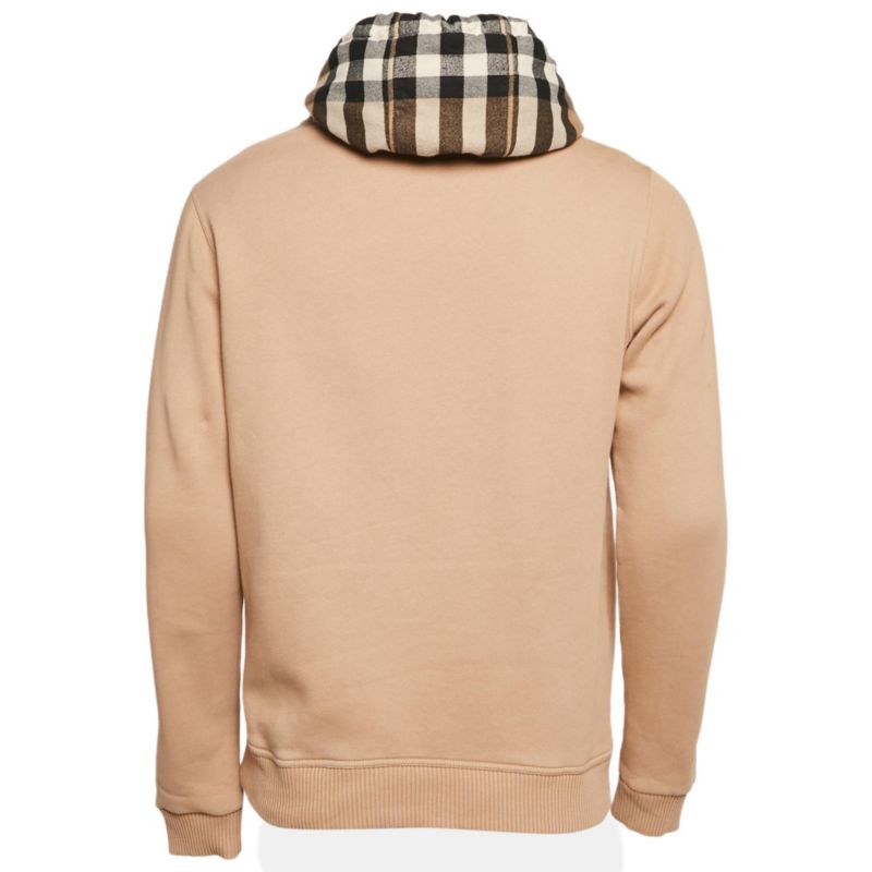 Women's Beige Logo Applique Cotton Knit Zip-Up Hoodie