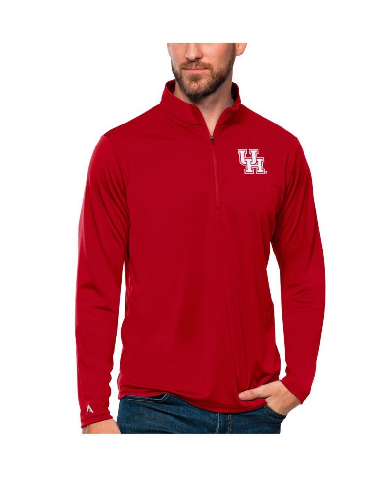 Men's Red Houston Cougars Tribute Quarter-Zip Top