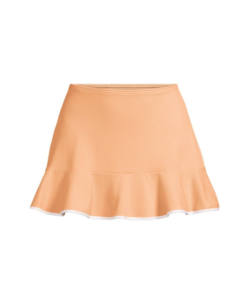 Women's Plus Size Pique Ruffle Hem Mini Swim Skirt