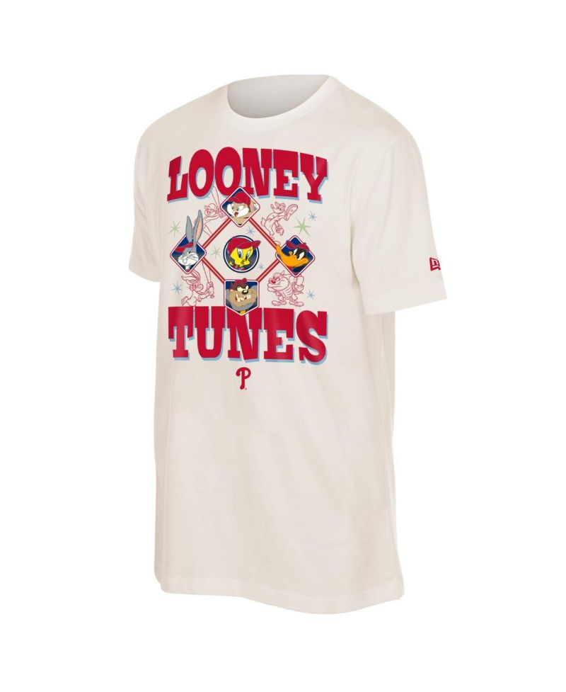 Men's and Women's Cream Philadelphia Phillies Looney Tunes T-Shirt
