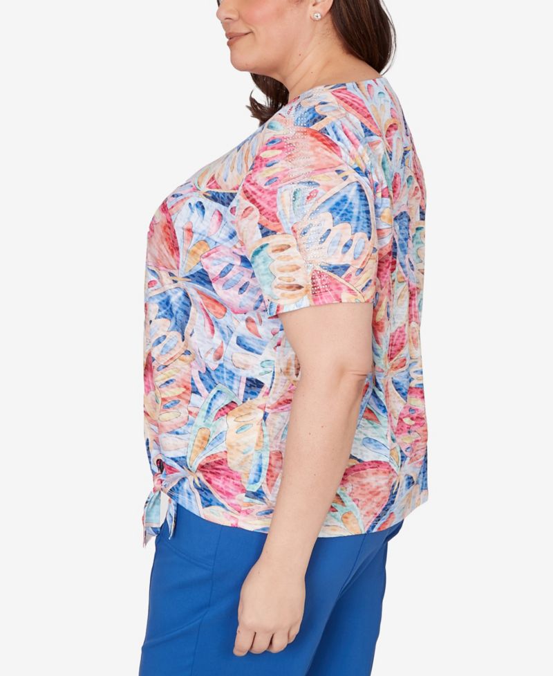 Plus Size The Royal Treatment Butterfly Wing Tie-Front Top